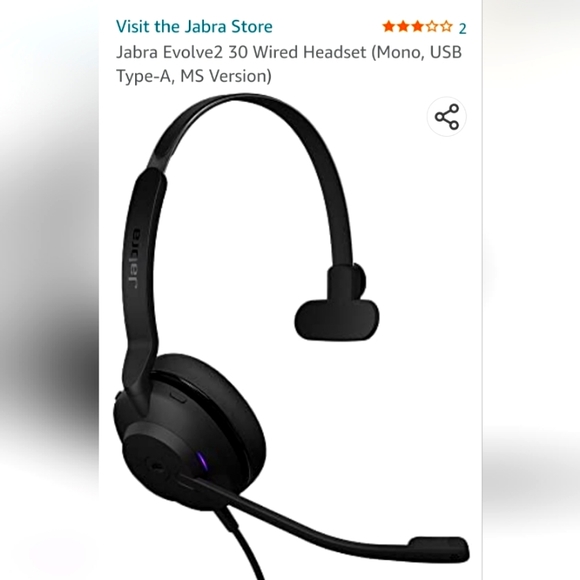 NEW Jabra Evolve 30 II Mono MS